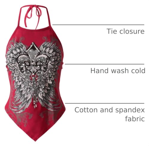 Image of Design by Olivia Women's Sexy Paisley Bandana Halter Top Y2K Crop Shirt