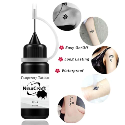 Temporary Tattoo Kit 8 Bottle Colors Makeup Ink, Freckles Gel for Art Markers, 78 Patterns Fake Tattoos stencils DIY for Men Women Kids