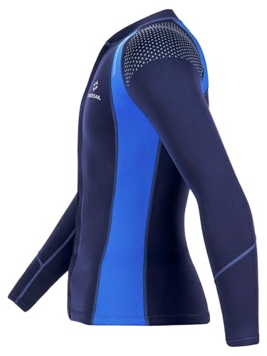 Adult Male 2mm Neoprene Swim Shirts Long Sleeve Zip Up UPF 50+ Rashguard Coat for Water Sports3