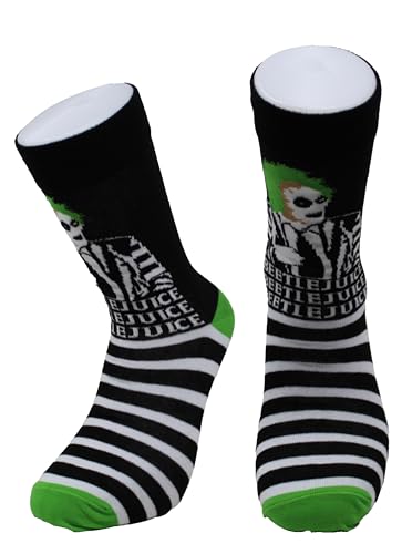 Budget Gifts BeetleJuice Mens Calf Socks Size 6.5-11.5