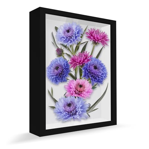YJSDDNTY Cadre photo profond à remplir - 23 x 32 cm - 3D - Cadre photo 3D - Cadre objet - Cadeau pour photos, collage, bouquet de mariée - Tenture murale - Noir