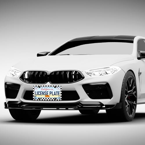 Black and White Checkerboard License Plate Frames - 2 Pack Race Flag Checkered License Plate Holder,Aluminum Metal Rust-Proof Waterproof Car Decorative Tag Frames for Standard US Canada 12x6 Inch by LIN KANG - Used condition - Image 7