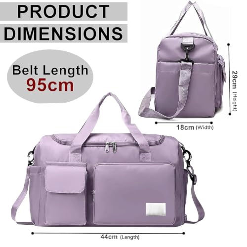 Image of Bag for Men Women with Shoe Compartment | Waterproof Duffle Bag | Lightweight Travel Sports Bag | 6 Pocket Multi-Compartment Spacious Duffel for Gym, Travel, Weekend, Trekking & Yoga