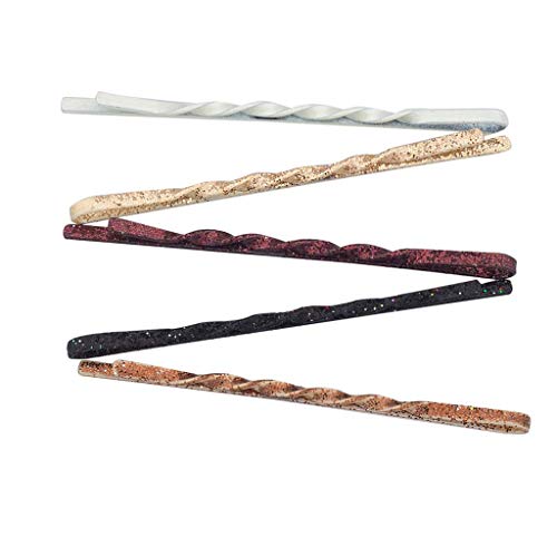 LUX ACCESSORIES 60 PC Glitter Sparkle Bobby Pin Hair Multi Color Dark Clip Set
