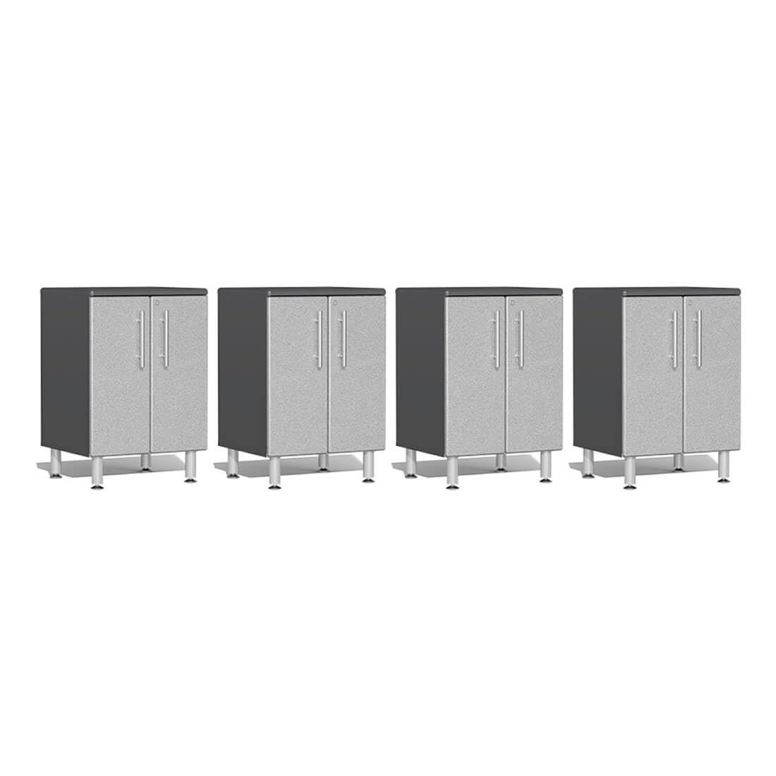 Ulti-Mate UG27040S 4-Piece 2-Door Garage Cabinet Kit in Stardust Silver Metallic, Silver, Grey