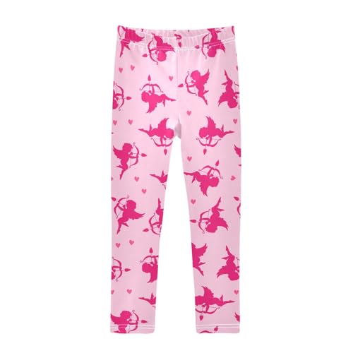 Angels and Hearts Girls Leggings,Workout Leggings for Girls Toddler Athletic Leggings Size for 3-10T