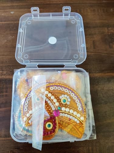 Return Gift Diiwali/Wedding Gift/Makarsankranti Handcrafted Decorative Diwali/Navratri Rangoli Set/Christmas Gift Kundan Decorations On Acrylic Set Kundan Rangoli (9)