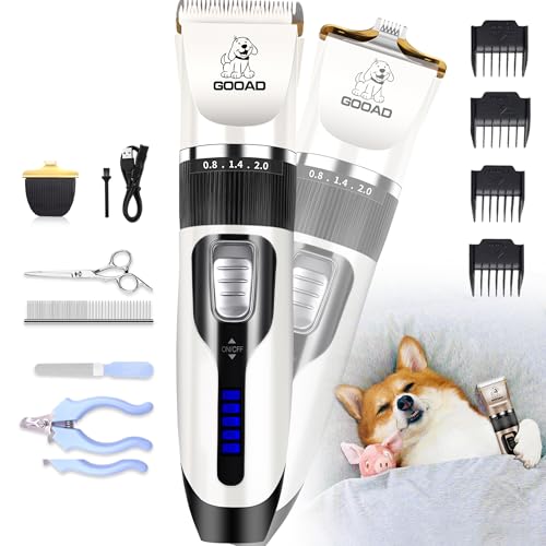 Tondeuse pour chien électrique et silencieuse avec lot de 14