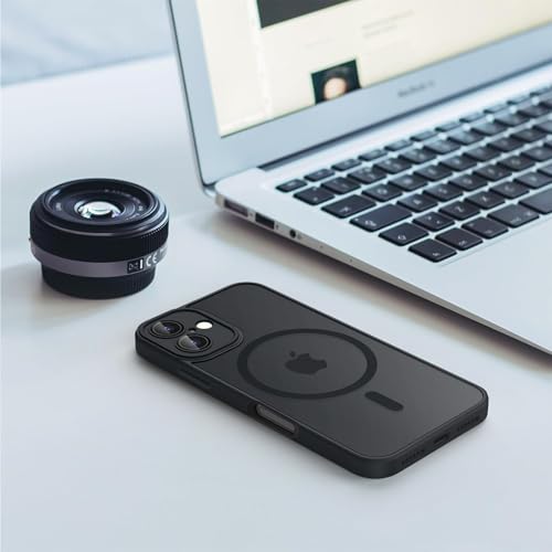 Image of Tobfit Magnetic Case for iPhone 16 Compatible with Mag Safe, Translucent Matte Back Slim Shockproof Phone Cover for iPhone 16