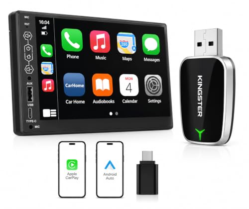 Image of KINGSTER 2-in-1 Wireless CarPlay & Android Auto Adapter for OEM Wired Cars