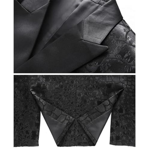 Men Plaid Embroidered Suit Jacket Slim Fit Business Office Coat for Work or Banquet4