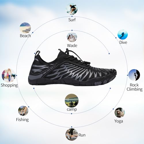 Image of Hike Barefoot Shoes for Women Men - Quick Dry Wide Toe Box Beach Swim Athletic Sports Shoes, Non-Slip Hike Yoga Lightweight Footwear Aqua Hiking Walking Kayaking Diving Surfing