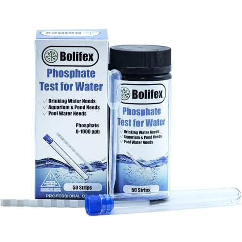 Bolifex Upgraded Phosphate Test Kit, 50 Counts Phosphate Test Strips for Aquarium, Pond, Swimming...