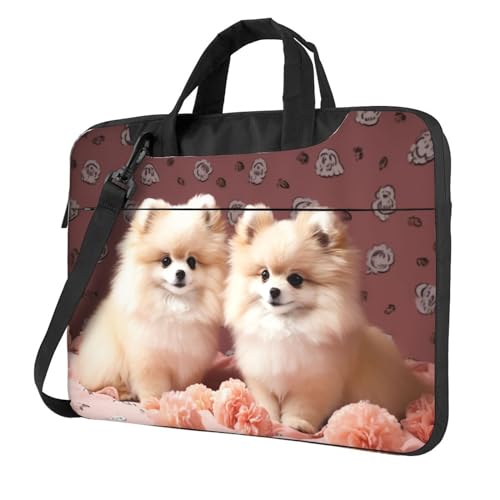 Sac fourre-tout pour ordinateur portable au bureau ou en cours Motif Poméraniens