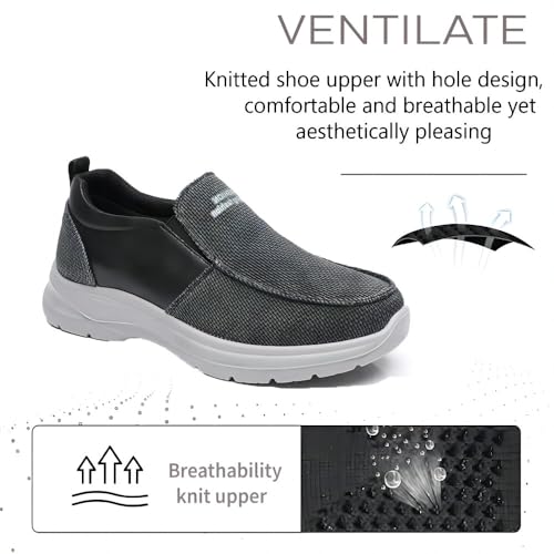 Mens Casual Loafers Walking Comfortable Lightweight Wide Toe Canvas Breathable Athletic Shoes3