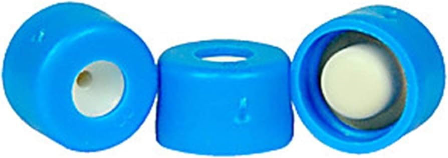 07-8070B-1200-A Polypropylene µLPlate Deep Well Plate Assembled Component Kit, Clear, 1.2 ml, Round Insert Installed and Blue Cap with PTFE/Silicone Septa