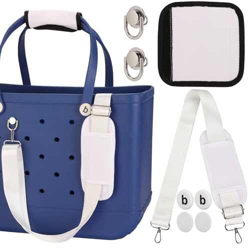 Strap for Bogg Bag Accessories,Adjustable Bag Straps with Shoulder Pad for Original Bog Beach Tote,Comes with Handle Wrap,Metal Screw Buttons and Replacement Buttons