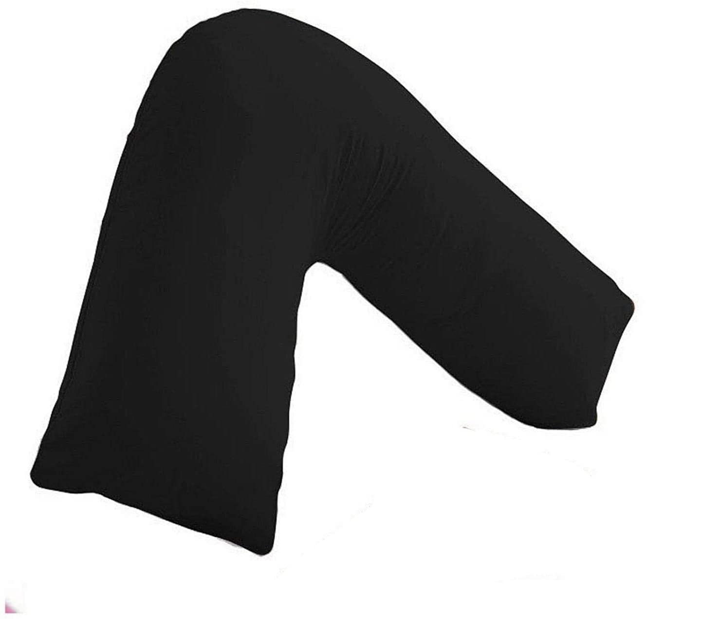 Sysn Black V Shaped Luxury Support Pillow Orthopedic Maternity Extra Filled For Neck And Back Support With Cushion (Black)