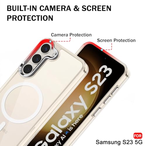Image of TheGiftKart Ultra-Hybrid Crystal Clear Back Case Cover for Samsung Galaxy S23 5G | Shockproof Design | Camera Protection Bump | Hard Transparent Back Case for Samsung Galaxy S23