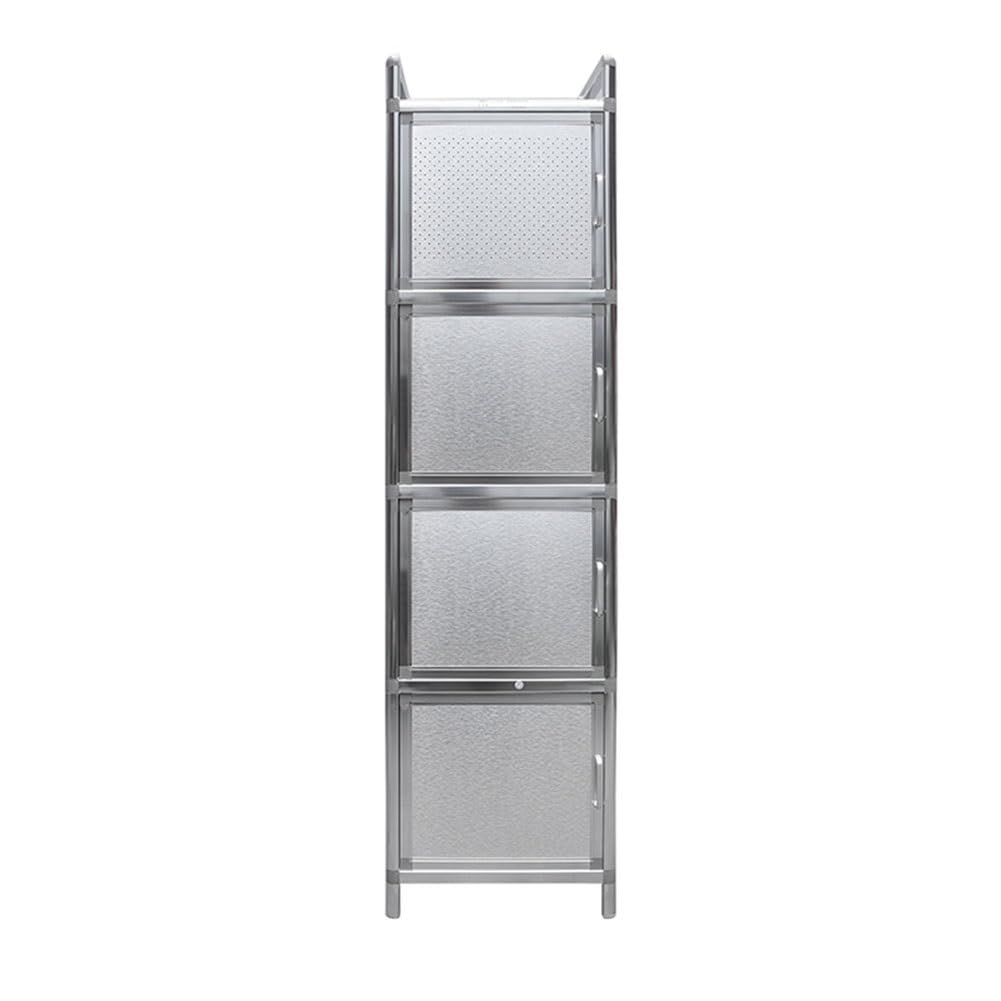 Mesa de trabajo de cocina de acero inoxidable con gabinete impermeable, mesa de preparación de pie para restaurantes y cafeterías (45 x 45 x 168 cm), solución de almacenamiento fácil de limpiar y