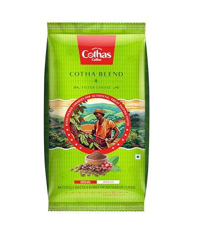 Image of Cothas Cotha Blend Filter Coffee Powder | Roasted & Blended Signature Mix of 60% Coffee & 40% Chicory | Authentic South Indian Filter Coffee with Rich & Aromatic Flavour 500gm