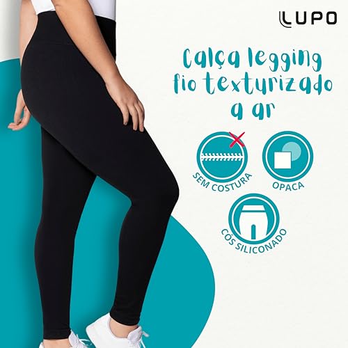 Calça Legging Lupo Sem Costura Loba Fio 150 Cintura Alta Feminino Adulto, Preto, G