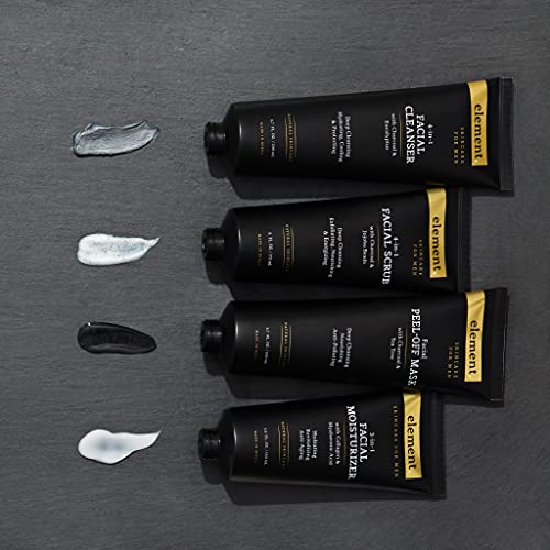 Element: Men's Facial Peel Off Mask W/ Charcoal & Tea Tree Oil - Deep Cleansing + Nourishing | Removes Blackheads, Dirt & Oils | Reduces Wrinkles, Fine Lines & Acne Scars | Made In Korea - 200Ml #TOP3
