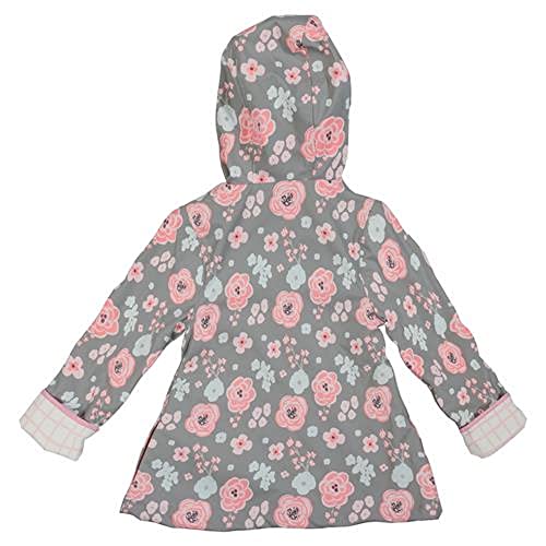Image of Stephen Joseph unisex child Stephen Joseph Raincoat, Charcoal Floral, 4-5T US