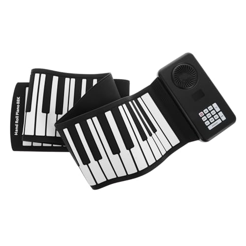 KAILIKETIY 鍵 折りたたみ式手巻きピアノ ポータブル電子キーボード スピーカー内蔵 軽量で旅行になシリコン製 キーボード初心者向け