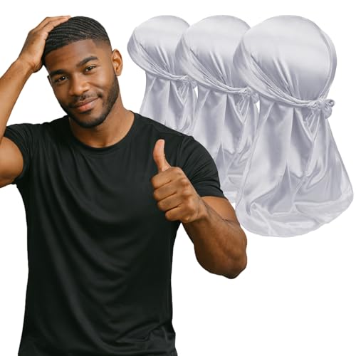 Image of Premium Durag Pack for Men, Silky Doo Rag Cap for 360 540 720 Waves