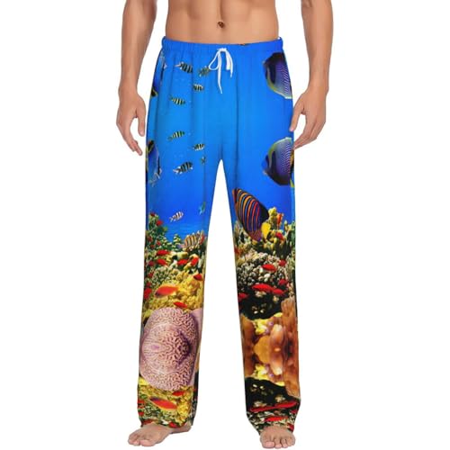 Pantalon de détente homme imprimé poisson idéal pour vos matins cocooning à la maison