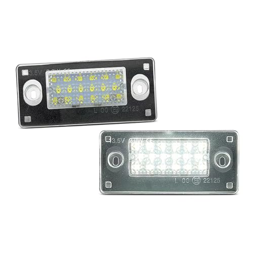 NaNMiBHd Number Plate Light For A3 For S3 For 8L For A4 For B5 For RS4 For Avant White LED Number License Plate Light Rerplace OEM 8D9943021G 2Pcs