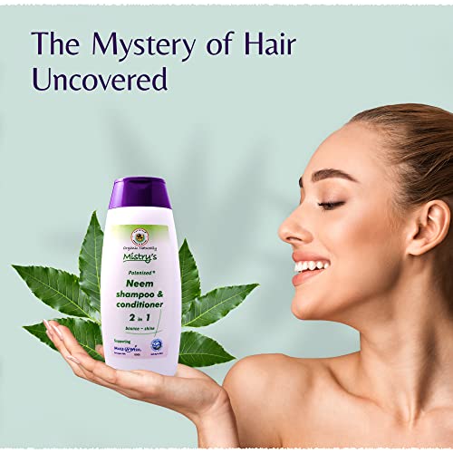 Foto von Mistry's Potenized Neemöl 2-in-1 Shampoo und Spülung, 200 ml, sanft und feuchtigkeitsspendend für allergiegefährdete Haut, ohne Zusatzstoffe, vegan,