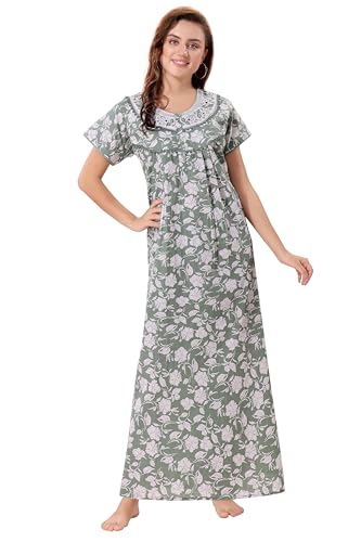 Image of Soulemo Women's Pure Cotton Floor Length Nighty 1682