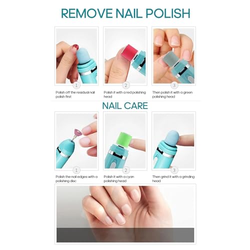 Electric Nail Drill Machine Pen Manicure Pedicure File Polish Buff Shine Shape Tool with 9 Drill Heads - Image 5