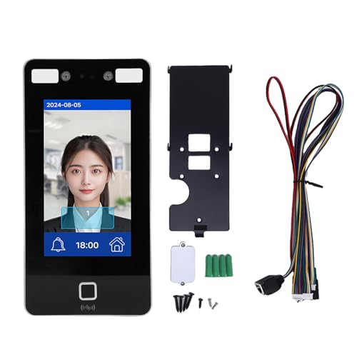 WOHPNLE Access Control Time Attendance Machine, Visible Light Dynamic Facial Recognition Fingerprint Password ID Card Authentication for Office Factory Hotel