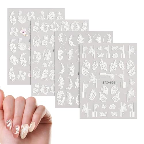 Pegatinas de uñas en relieve | Pegatinas en relieve | Pegatinas de transferencia de agua con patrones de rosas camelias, consejos de manicura, puntas de uñas, uñas de los pies, decoraciones de arte de