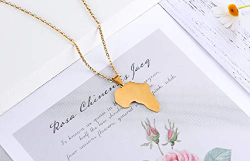 Woman Africa Map Pendant Necklace4