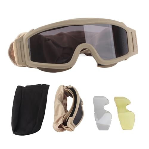 EVTSCAN Desert Locust Kit de lunettes balistiques anti-buée avec 2 verres, taille unique, kaki