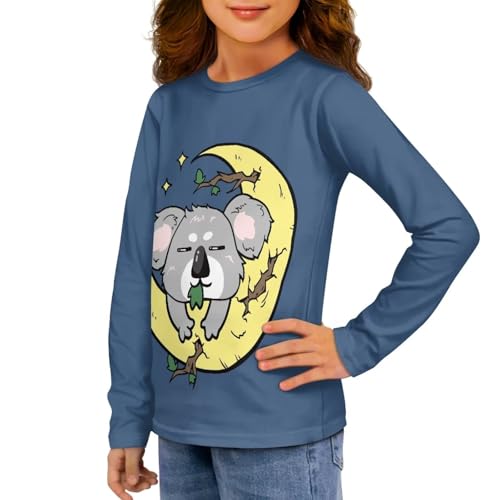 Girls Long Sleeve Shirts Size 3-16 Crewneck T-Shirt T-Shirt Thin Pullover Tees Pullover Tees Toddler4
