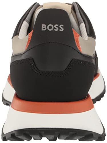 Boss Men's Colorblock Lace Up Sneakers, Beige/Black, 8 #TOP2
