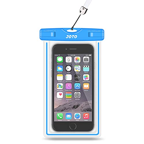 Image of JOTO Universal Waterproof Phone Holder Pouch, Underwater Case Cell Phone Dry Bag for iPhone 14 13 12 11 Pro Max Mini XS Max XR X 8 7 6S, Galaxy S21 S20 S10 S9 Pixel HTC LG Motorola Up to 7.0 inch -Blue