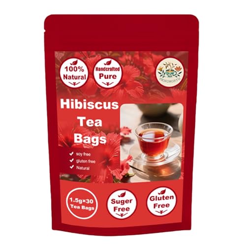 Té de Flores de Hibisco Secas, Té de Rosa Mosqueta, Té de Flores de Hibisco, Té de Hierbas Natural, Té Comestible de Rosa Mosqueta, 1 Paquete de 30 Sobres, 50 g(30bag)