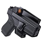 OWB Holster Compatible with Glock 43 43X, Index Finger Release Holster Fits G43 G43X, Tactical Polymer Outside Waistband 60° Adjustable Belt Holster, Open Carry Holster, Right-Handed