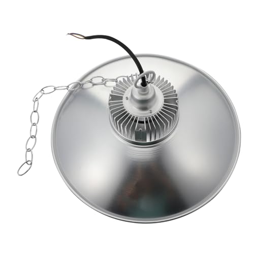 TOBBOMEY Lámpara LED Industrial Blanco Frío para Taller Garaje Almacén Luz Techo Aluminio y PC Fácil Instalación Ahorro Energético y Durabilidad Horas