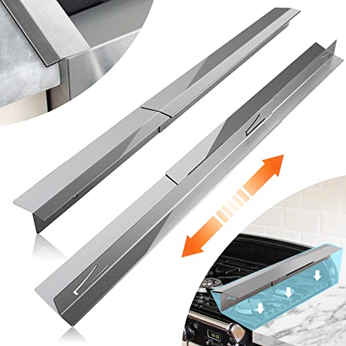 2Pcs Kitchen Stove Counter Gap Covers, 316 Stainless Steel Gap Cover, Cooktop Trim Kit, Stove Gap Guards, Oven Gap Filler, Heat Resistant & Effectively Protect Stove Gap Filler(13.8"-27.5" Silver) #TOP8