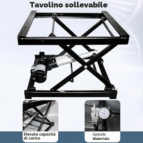 Tavolo Elevatore a Forbice Elettrico, per Gestione Materiali in Magazzini e Fabbriche, 100KG, con Telecomando Senza Fili, Piattaforma di Sollevamento Regolabile in Altezza Tavolo Elevatore Idraulico a