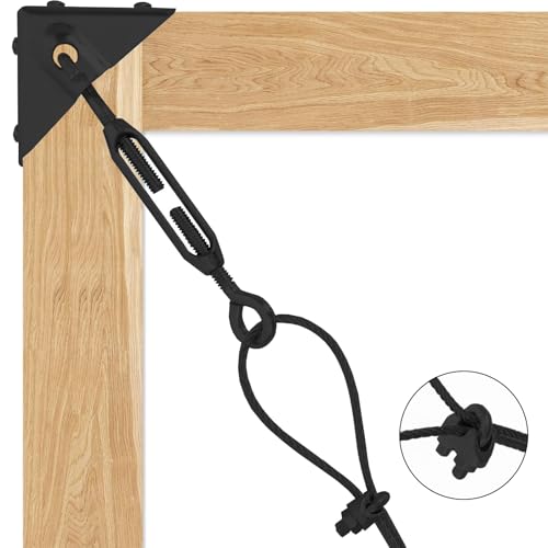 Young Wolf Legierter Stahl, der Anti-Sag Garten Tür Tor Kabel Kits für Outdoor Holz Zaun Tor Unterstützung (1, Schwarz)