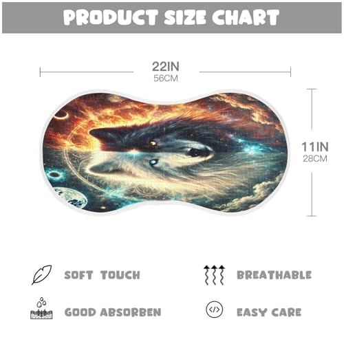 Wolf Blue Baby Burp Cloths Soft Burp Cloth Burp Rags Cotton Burp Clothes Absorbent Muslin Burp Cloths for Unisex Boy Newborn Girl 1 Pack 22x11 Inches2