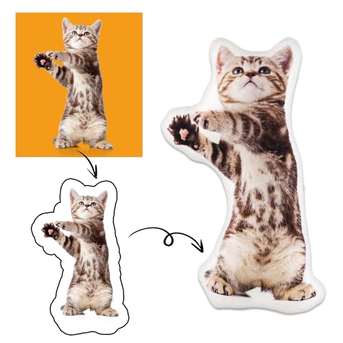 GifXify Personalisiertes Kissen mit Bildern – individuelles Haustierkissen für Tierliebhaber – individuelle Geschenke für Sie und Ihn, Gedenkbild-Kissen